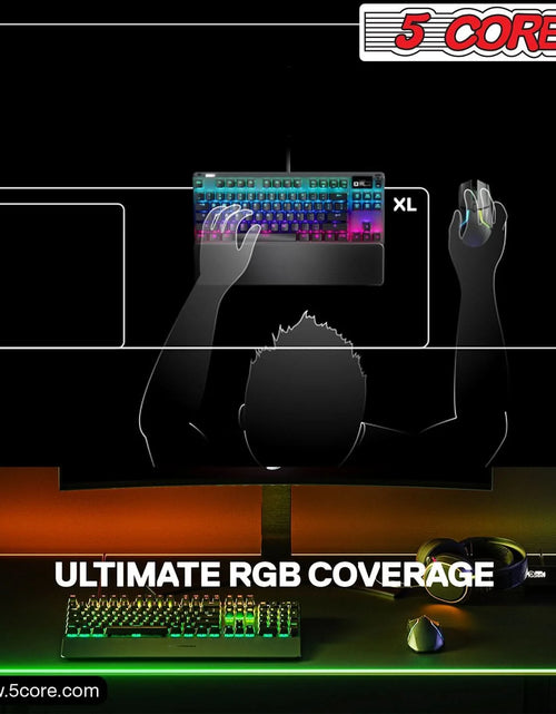 Load image into Gallery viewer, 5Core Gaming Mouse Pad RGB 12 Light Modes 2 Zone Desk Mouse Mat W Rubber Base
