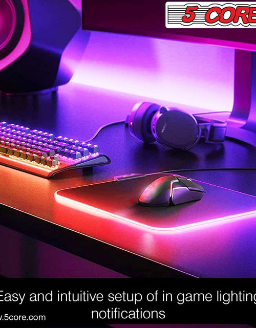 Load image into Gallery viewer, 5Core Gaming Mouse Pad RGB 12 Light Modes 2 Zone Desk Mouse Mat W Rubber Base
