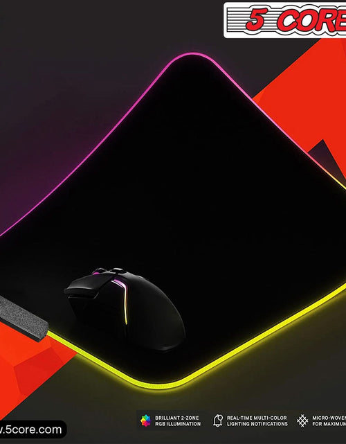 Load image into Gallery viewer, 5Core Gaming Mouse Pad RGB 12 Light Modes 2 Zone Desk Mouse Mat W Rubber Base
